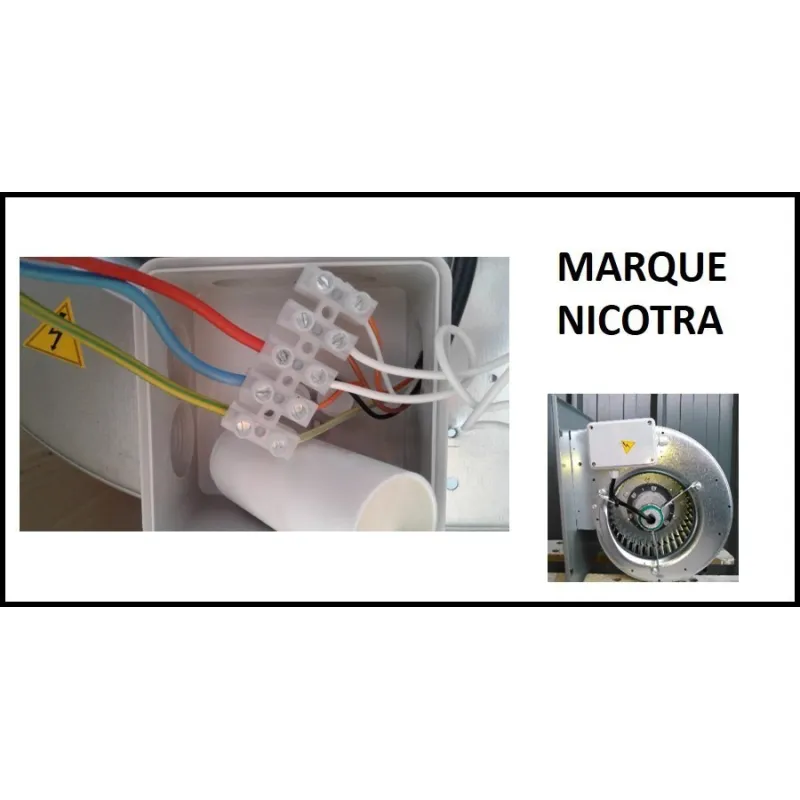 schéma électrique pour raccordement du ventilateur DDM7/9 300w 230v -Nicotra E6G3304