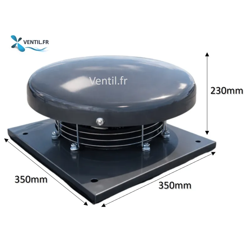 Tourelle d'extraction 1350 m3/h compacte - 230 v- gamme VORTEX pour extraction en toiture de petite cuisine / foodtruck / VMC