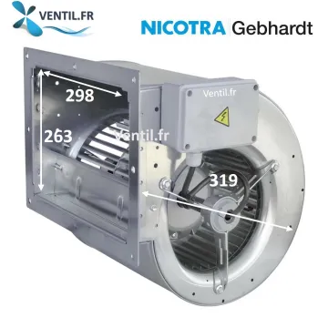 Moteur ventilateur escargot 3000m3/h DDM 8/9- 9/9 Tight- 230v -Nicotra E6G3405 -compatible toute hotte professionnelle