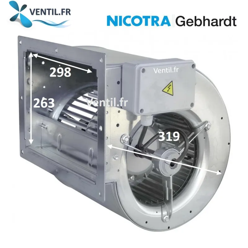 Moteur ventilateur escargot 3000m3/h DDM 8/9- 9/9 Tight- 230v -Nicotra E6G3405 -compatible toute hotte professionnelle
