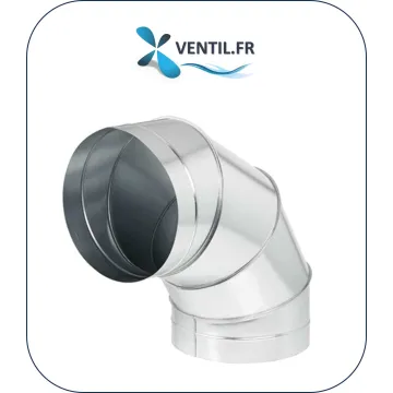Coude en acier galvanisé à 90° pour extraction de hotte professionnelle ou ventilation