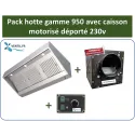 Pack Gamme 950 -Ultra léger de 1 à 2.4 m: hotte inox pro + caisson motorisé ultra léger + variateur 230v pour la restauration