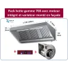 Pack Hotte Inox complète gamme 700, avec leds, moteur monté et variateur en façade - cuisine pro