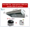 Pack 400°/2h 230v: hotte inox professionnelle classique de 2 à 4m + Tourelle d'extraction F400/120 + Variateur 230v