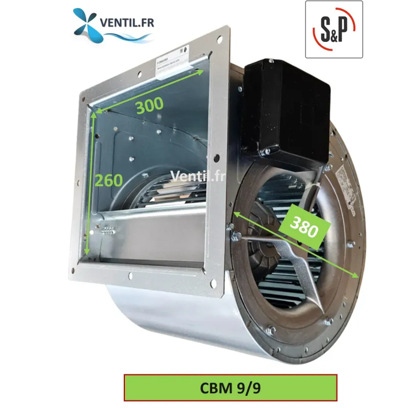 Moteur escargot CBM 9/9 - 3400m3/h- 230v S&P - pour hotte de cuisine pro et restaurant