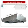 Hotte inox cubique statique gamme 940 (nue sans moteur) PREMIUM 1.5 à 3 m grande casquette cubique pour cuisine professionnelle