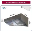 Hotte compacte gamme 500 (nue sans moteur) en inox de 1 à 2 m pour cuisine professionnelle et restaurant