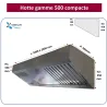 Hotte compacte gamme 500 (nue sans moteur) en inox de 1 à 2 m pour cuisine professionnelle et restaurant