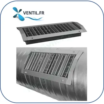 Grille de ventilation pour conduit circulaire 425*75mm - double déflexion- reprise ou soufflage