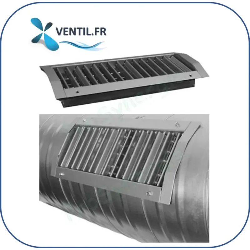 Grille de ventilation pour conduit circulaire 425*75mm - double déflexion- reprise ou soufflage