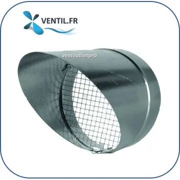 Sifflet grillagé en acier galvanisé pour sortie horizontale de conduit de ventilation
