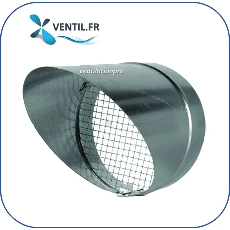 Sifflet grillagé en acier galvanisé pour sortie horizontale de conduit de ventilation