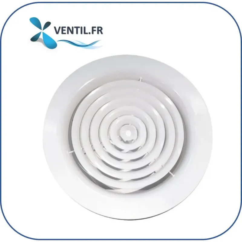 Diffuseur circulaire fixe laqué blanc