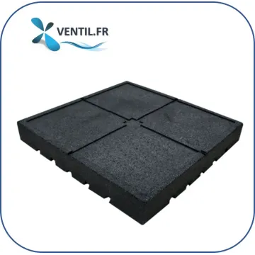 Dalle anti-vibratile caoutchouc pour supportage de conduit et unités de ventilation