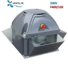 Tourelle d'extraction 5500m3/h TEDV Taille 400- 230v-monophasé 400°/2h (F400-120) S&P Vim réf: 691041 rejet vertical