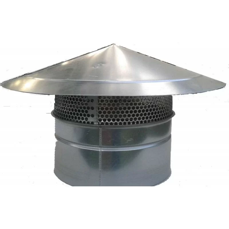Chapeau pare-pluie en acier grillagé pour toiture