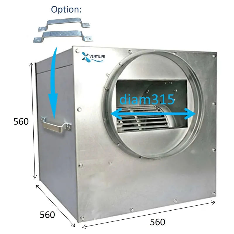 Caisson d'extraction 2500m3/h DD9/9 - 230v pour hotte de cuisine professionnelle / restaurant et VMC