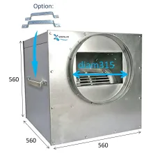 Caisson d'extraction 3200m3/h DD9/9 - 230v pour hotte de cuisine professionnelle et VMC