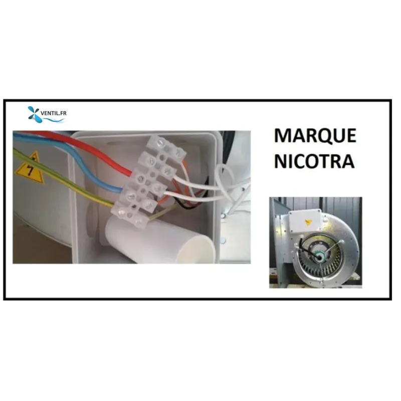 Schéma de raccordement d'un moto-ventilateur DDM 7/7 Nicotra E6G3304