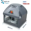 Tourelle d'extraction 7000m3/h TEDH taille 500 -230v F400 6P rejet horizontal - Marque VIM- Désenfumage Cuisine Pro réf 690112