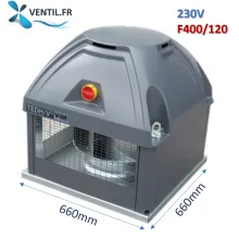 Tourelle d'extraction 7000m3/h TEDH taille 500 -230v F400 6P - Marque S&P VIM- Désenfumage Cuisine Pro réf 690112