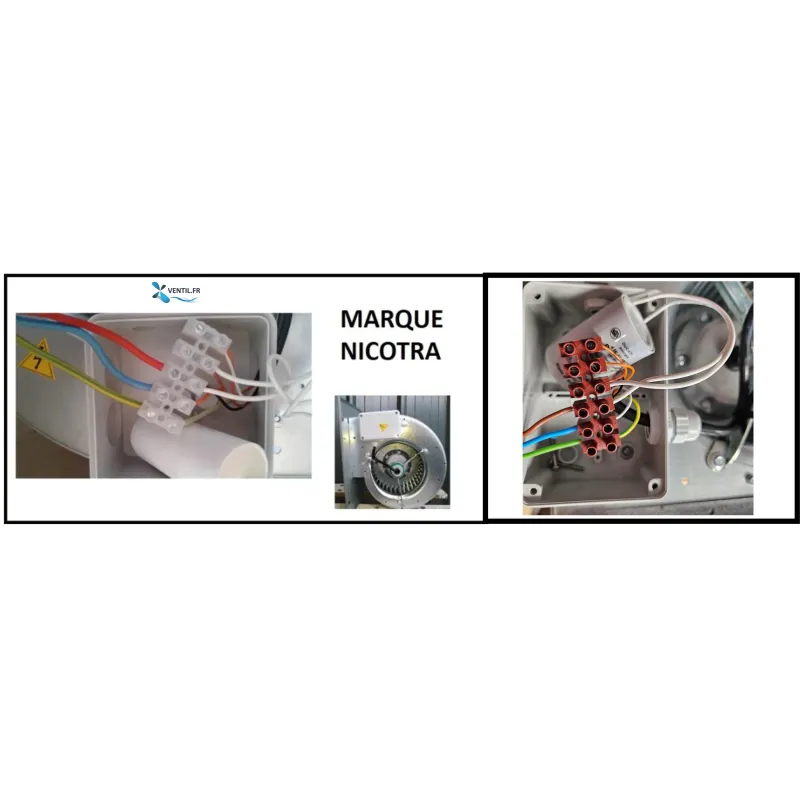 schéma de raccordement électrique d'un moteur de hotte DDM 9/9 Nicotra E6G35001