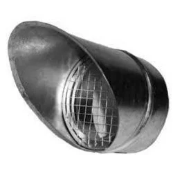 Sifflet grillagé en acier galvanisé pour sortie horizontale de conduit de ventilation