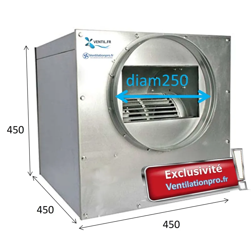 Caisson d'extraction 1500m3/h - 230v pour hotte de cuisine professionnelle