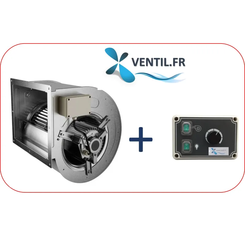 Pack moteur escargot 7/7 + variateur de vitesse - ventilateur pour hotte professionnelle