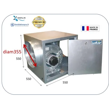 Caisson d'extraction PREMIUM 3600m3/h -DD9/9- 230v pour hotte de cuisine professionnelle et restaurant