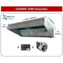 Pack GAMME 1000- 1 à 3m: Hotte inox professionnelle de 1 à 3m + Moteur ventilateur 230v + Variateur 230v pour la restauration