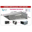 PACK ANTI-ODEURS Gamme 1000 hotte inox gamme 1000 1 à 2 m: hotte +moteur ventilateur 230v+ caisson filtre à charbon 6 cartouches