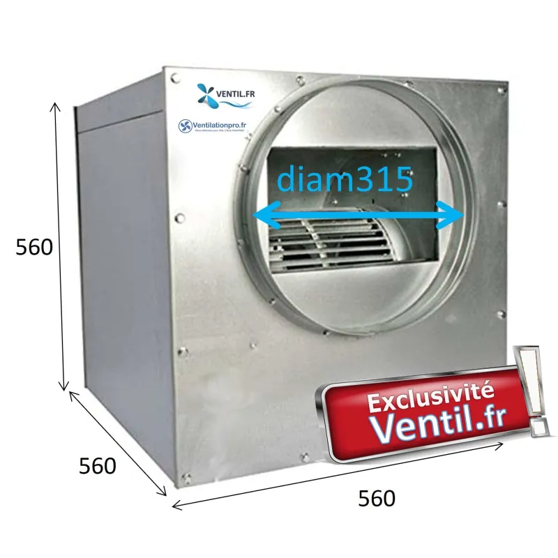 Caisson d'extraction 3400m3/h DD9/9 - 230v pour hotte de cuisine professionnelle