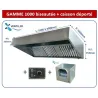 Pack hotte inox professionnelle de 1 à 3m avec caisson moteur déporté et variateur pour restaurant et cuisine professionnelle
