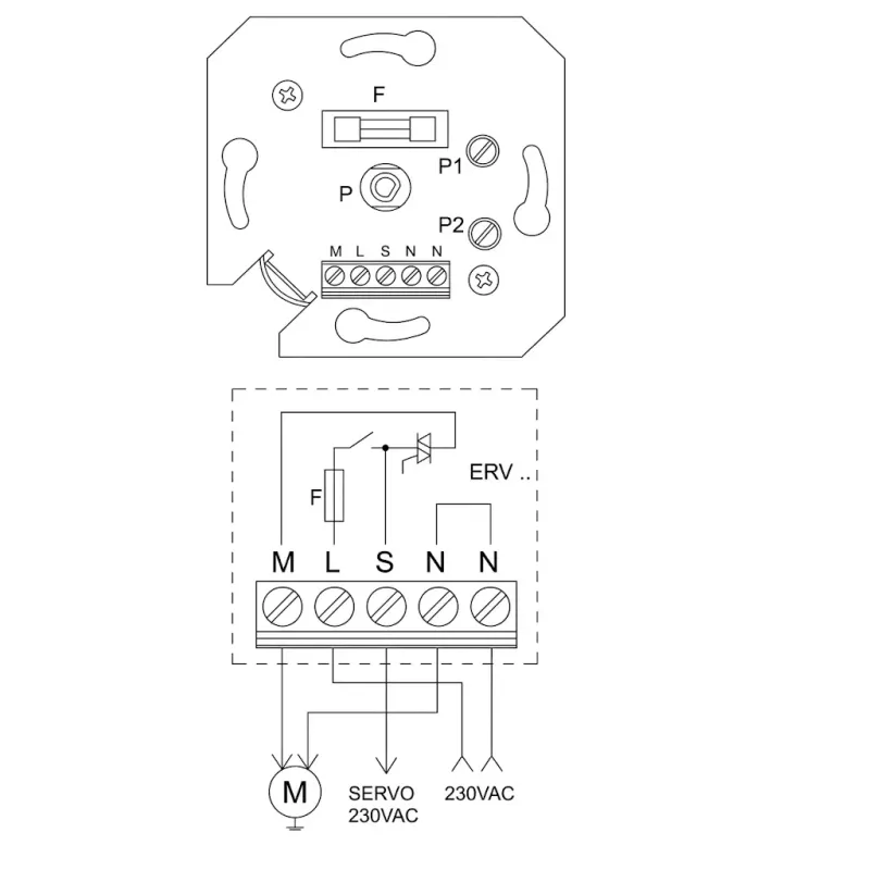 schéma de raccordement électrique du Variateur de tension 3A 230v pour vmc