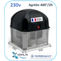 Tourelle d'extraction 2750 m3/h- T36- 230v - 400°/2h (F400-120) pour hotte de cuisine professionnelle -réf:T3236