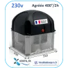 Tourelle d'extraction 2700 m3/h- T36- 230v - 400°/2h (F400-120) pour hotte de cuisine professionnelle -réf:T3236