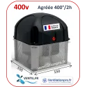Tourelle d'extraction 2700 m3/h- T36- TRI - 400°/2h (F400/120) pour hotte de cuisine professionnelle/ restaurant -réf: T3236