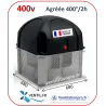 Tourelle d'extraction 7200 m3/h- T50-TRI- 400°/2h pour hotte de cuisine professionnelle restauration-réf:T4550