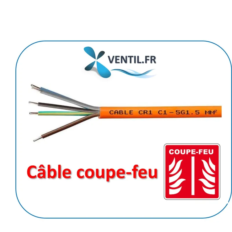 Câble coupe feu CR1 5G1.5mm² au mètre linéaire
