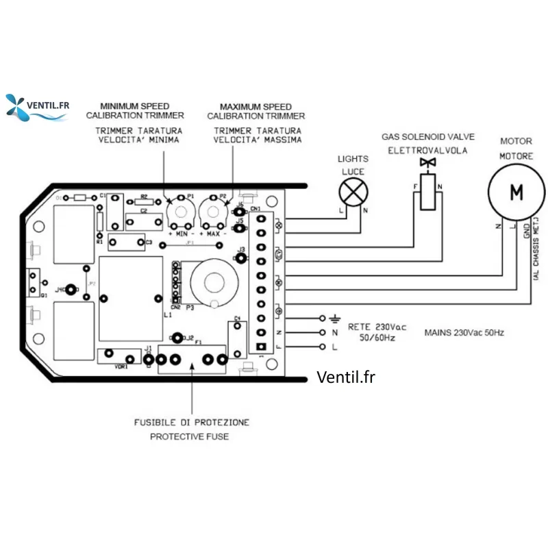 schéma de branchement du variateur de tension FE229 FASAR