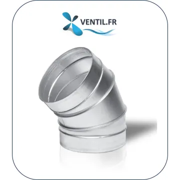Coude à 45° en acier galvanisé pour extraction / ventilation