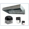 Pack 400°/2h Triphasé: hotte inox professionnelle classique de 1.5 à 5m+ Tourelle + Variateur de fréquence