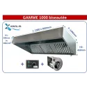 Pack GAMME 1000- 1 à 3m: Hotte inox professionnelle de 1 à 3m + Moteur ventilateur 230v + Variateur 230v pour la restauration