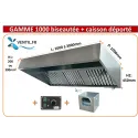 Pack Gamme 1000 hotte inox pro 1 à 3m avec caisson motorisé déporté et variateur 230v