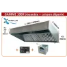 Pack hotte inox professionnelle de 1 à 3m avec caisson moteur déporté et variateur pour restaurant et cuisine professionnelle