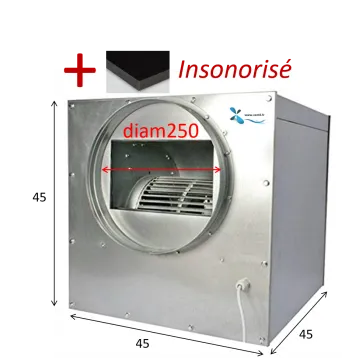 Caisson d'extraction insonorisé 1500m3/h -diam 250- 230v pour hotte professionnelle