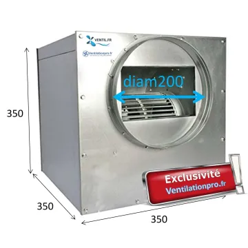 Caisson d'extraction 750m3/h -diam 200 -230v pour hotte de cuisine pro