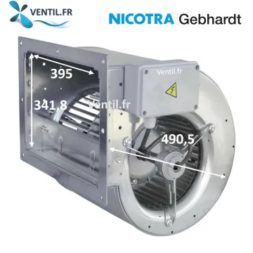 Moteur escargot PREMIUM 6000m3/h- DDM 12/12 -230V- Nicotra E6G3702 pour hotte pro