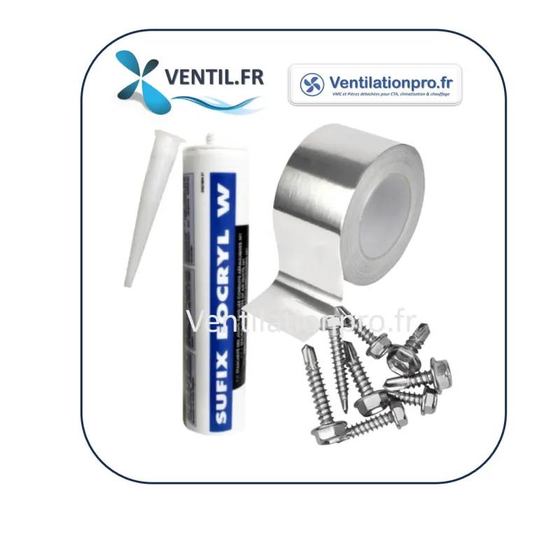 Kit visserie et étanchéité pour réseau de ventilation et d'extraction de hotte de cuisine professionnelle